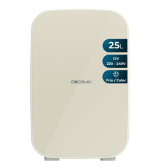 Cecotec Bolero MiniCooling 25L Bahamas Beige Mini Frigorifico Portatil - Capacidad 25L - 12V/220V - Temperatura Regulable - Enfria hasta 7ÂºC - Funcion Calentamiento hasta 65ÂºC - Color Beige