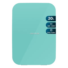 Cecotec Bolero MiniCooling 20L Bahamas Mint Mini Frigorifico Portatil - Capacidad 20L - 12V/220V - Temperatura Regulable - Enfria hasta 7ÂºC - Funcion Calentamiento hasta 65ÂºC - Color Menta
