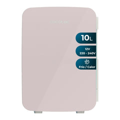 Cecotec Bolero MiniCooling 10L Bahamas Pink Mini Frigorifico Portatil - Capacidad 10L - 12V/220V - Temperatura Regulable - Enfria hasta 7ÂºC - Funcion Calentamiento hasta 65ÂºC - Color Rosa Pastel