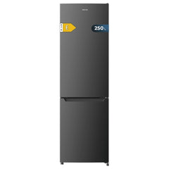 Cecotec Bolero CoolMarket Combi 250 Dark E Frigorifico Combi - Capacidad 250L - Temperatura Regulable - Frio Envolvente - Cajon Humedad Regulable - Clase E - 54x57.6x180cm - Color Acero