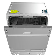 Cecotec Bolero Aguazero 6500 Full-BI C Lavavajillas Integrable de 60cm - 15 Cubiertos - Temperatura Regulable - Bandeja para Cubiertos - 6 Programas - Motor Inverter - Inicio Programable - Color Acero