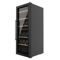 Cecotec Bolero GrandSommelier Duo 77000 Black Vinoteca para 77 Botellas - Capacidad 193L - Silencioso 43dB - Luz LED - Pantalla LED - Temperatura Regulable - Compresor de Enfriamiento - Color Negro