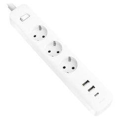 Xiaomi 20W Power Strip Regleta con Interruptor - 3 Tomas Schuko - 2 Puertos USB C 20W + 1 USB A - Carga Rapida 20W - Material Retardante de Llama 750Â°C - Proteccion Infantil - Cable 1.4 m - Color Blanco