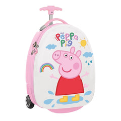 Safta Peppa Pig Ice Cream Maleta Trolley Infantil 16â€ - Interior con Bolsillo - Ruedas Resistentes - Cintas con Cierre PVC - Material ABS y PC - 27.7L - 280x230x430mm - Color Blanco