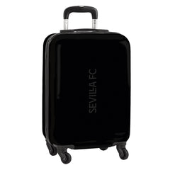 Safta Sevilla FC Teen Maleta Trolley de Cabina 20â€ - Cierre con Candado - Bolsillo de Red - Cintas con PVC - Ruedas 360Âº - Asa Flexible PVC - Mango Extensible - 40.1L - 345x200x550mm - Color Negro