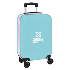 Safta Munich Heaven Maleta Trolley de Cabina 20â€ - Cierre con Candado - Interior Forrado - Bolsillo de Red - Ruedas Giratorias - Asa Extensible - 40.1L - 345x200x550mm - Color Azul Claro