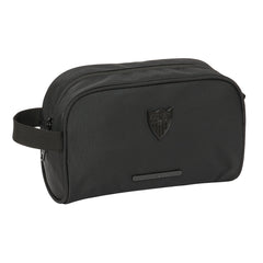 Safta Sevilla FC Business Neceser de 3.6L - Cremallera - Asa Lateral - Adapatable a Carro - Interior Forrado - 240x100x150mm - Color Negro