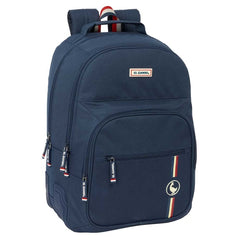 Safta el Ganso Eclipse Mochila con 2 Compartimentos - Cantoneras Antirozaduras - Adaptable a Carro - Bolsillo Frontal - Portabotellas - Hombreras Acolchadas - 320x150x420mm - Color Azul Marino