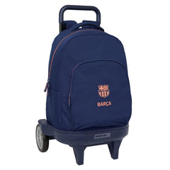 Safta F.C.Barcelona 2Âª Equipacion Mochila con Carro - Ruedas Antivibracion - Bolsillo Frontal - Portabotellas - Asa Acolchada - Tarjeta ID - Mochila Extraible - 33L - 330x220x450mm - Color Azul Marino