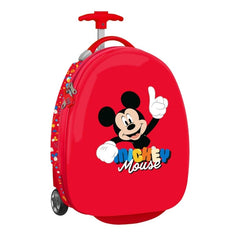 Safta Mickey Mouse Good Day Maleta Trolley Infantil 16â€ - Interior Forrado y Bolsillo - Ruedas para Facil Desplazamiento - Cintas con Cierre PVC - 27.7L - 280x230x430mm - Color Rojo