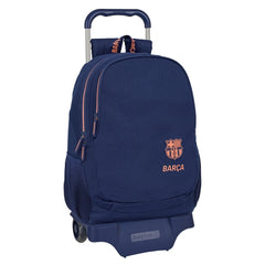 Safta F.C.Barcelona 2Âª Equipacion Mochila con Carro - Portabotellas - 2 Compartimentos - Tirador Doble - Hombreras y Espalda Acolchadas - Mochila Extraible - 320x160x440mm - Color Azul Marino