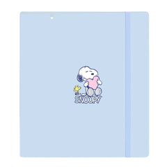 Safta Snoopy Love Carpeta con 4 Anillas 35mm - Tapas de PP Foam - Recambio 100 Hojas - Cuadriculas 5x5mm - Cierre Elastico - Ranura para Boligrafo - 270x40x320mm - Color Azul Claro