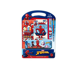 Safta Spider-Man Attack Pack Escolar con Plumier Metalico - Lapiz - 4 Rotuladores - Regla 15cm - Sacapuntas - Goma - Libreta A4 - Bloc de Notas A6 - 270x30x375mm - Multicolor
