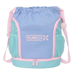 Safta Munich Mellow Saco Mochila - Bolsillo Interior con Cremallera - Bolsillos Laterales - Hombreras Ajustables - 21.93L - 340x150x430mm - Color Azul Claro