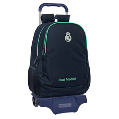 Safta Real Madrid 2Âª Equipacion 25/26 Mochila con Carro - Portabotellas - 2 Compartimentos - Tirador Doble - Hombreras y Espalda Acolchadas - Mochila Extraible - 320x160x440mm - Color Azul Marino