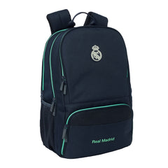 Safta Real Madrid 2Âª Equipacion 25/26 Mochila para Portatil hasta 14.1" - Cierre Raqueta de Padel - Portabotellas - Zapatillero - Rejilla Transpirable - 21.40L - 300x170x420mm - Color Azul Marino