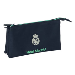 Safta Real Madrid 2Âª Equipacion 25/26 Portatodo - 3 Compartimentos con Cremalleras - Bolsillo Interior - 0.6L - 220x30x120mm - Color Azul Marino