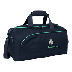 Safta Real Madrid 2Âª Equipacion 25/26 Bolsa de Deporte - Bandolera Ajustable - Tirador Doble - Bolsillos Laterales - Fondo Extraible - Tacos en Base - 500x250x250mm - Color Azul Marino