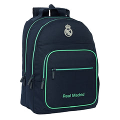 Safta Real Madrid 2Âª Equipacion 25/26 Mochila con 2 Compartimentos - Adaptable a Carro - Portabotellas - 2 Compartimentos - Tirador Doble - 21.5L - 320x160x420mm - Color Azul Marino