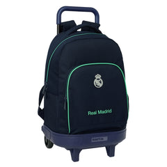 Safta Real Madrid 2Âª Equipacion 25/26 Mochila con Carro - Extraible - Portabotellas - Tirador Doble - Hombreras Acolchadas - Tarjeta ID - Bandeja PVC - 330x220x450mm - Color Azul Marino