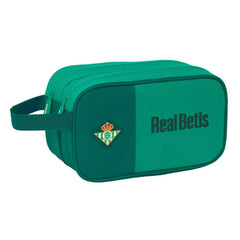 Safta Real Betis Balompie Neceser de 5L - 2 Compartimentos con Cremallera - Asa Lateral - Adapatable a Carro - Resistente al Agua - 260x125x150mm - Color Verde