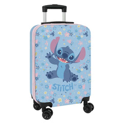 Safta Stitch Happy Maleta Trolley de Cabina 20â€ - Cierre con Candado - Bolsillo de Red - Panel con Cremallera - Cintas con PVC - Asa de PVC Flexible - 40.1 L - 345x200x550mm - Color Azul