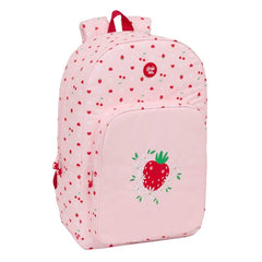 Safta Glowlab Frutitas Mochila Adaptable a Carro - Tirador Doble - Bolsillo Frontal - Hombreras Ergonomicas - Espalda Acolchada - Asa de Mano Superior - 19.30L - 300x140x460mm - Color Rosa