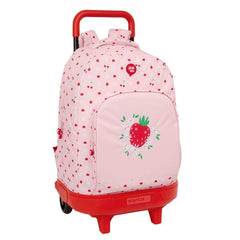 Safta Glowlab Frutitas Mochila con Carro - Extraible - Bolsillo Frontal - Portabotellas - Tirador Doble - Hombreras Acolchadas - Asa Acolchada - Tarjeta ID - 33L - 330x220x450mm - Color Rosa