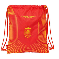 Safta Seleccion EspaÃ±ola de Futbol Saco Plano - Bolsillo con Cremallera - Cierre con Cordones - 5L - Resistente y Duradero - Compacto y Ligero - 350x10x400mm - Color Rojo