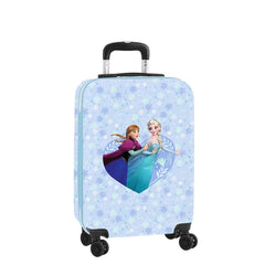 Safta Frozen Maleta Trolley de Cabina 20â€ - Cierre con Candado - Interior Forrado - Bolsillo de Red - Cintas con PVC - Ruedas Giratorias - Asa Extensible - 345x200x550mm - Color Azul