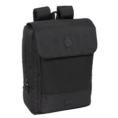 Safta Real Madrid Premium Mochila para Portatil hasta 13.3" - Conector USB - Rejilla Transpirable en la Espalda - Cinta para Maleta - Asa Superior - 13.6L - 290x120x390mm - Color Negro