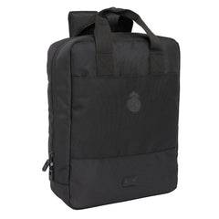 Safta Real Madrid Premium Mochila para Portatil hasta 13.3" - Cremallera - Conector USB - Hombreras Acolchadas - Cinta Ajustable - Compatible con Maleta - 290x110x390mm - Color Negro