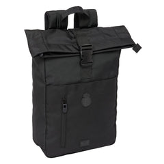 Safta Real Madrid Premium Mochila para Portatil hasta 15.6" - Cremallera - Interior Acolchado - Rejilla Transpirable - Asa Superior - 15.3L - 280x130x420mm - Color Negro