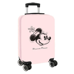 Safta Minnie Mouse Baby Maleta Trolley de Cabina 20â€ - Cierre con Candado - Cremallera - Cintas Sujetaplanos - Ruedas Giratorias 360Â° - Asa Ajustable - 40.1L - 345x200x550mm - Color Rosa Pastel