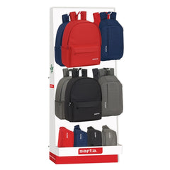 Safta Expositor con 10 Ganchos para Mochilas - Carton Reciclado - Colores Surtidos