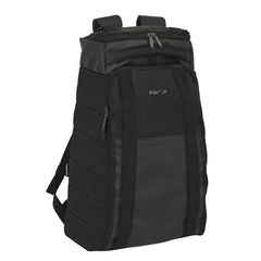Safta Business Mochila de Viaje - Doble Cremallera - Bolsillos Laterales de Red - Bolsillo Trasero - Hombreras Acolchadas - Espalda Transpirable - Asa de Mano - Color Negro