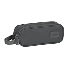 Safta Basic Portatodo - 2 Compartimentos con Cremalleras - 1L - Asa Lateral - 210x60x80mm - Color Gris