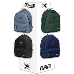 Safta Munich Basicos Expositor con 8 Ganchos para Mochilas - Carton Reciclado - Colores Surtidos