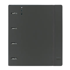 Safta Urban Style Carpeta con 4 Anillas 35mm - Tapa de Plastico - Recambio 100 Hojas - Cuadriculas 5x5mm - Cierre Elastico - Incluye Separadores Internos - 270x40x320mm - Color Gris