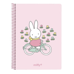 Safta Miffy Flores Cuaderno Espiral - Formato A6 - 120 Hojas - 118x146mm - Color Rosa