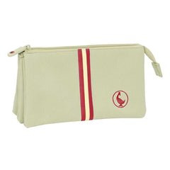 Safta el Ganso Basics Portatodo - 3 Compartimentos con Cremalleras - Bolsillo Interior - 0.6L - 220x30x120mm - Color Beige