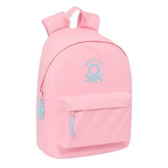 Safta Benetton Basics Mochila para Portatil hasta 14.1" - Bolsillo para Tablet - Bolsillo Trasero - Tirador Doble - Asa Superior - 20L - 310x160x410mm - Color Rosa Pastel