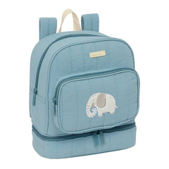 Safta Elefante Mochila Guarderia - Isotermica - Asas de Mano - Adapatable a Carro - Tarjeta de Identificacion - 7.25L - 220x100x270mm - Color Azul