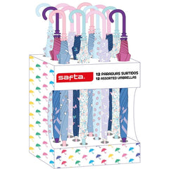 Safta Expositor con 12 Paraguas Infantiles - 410x200x330mm - Colores Surtidos