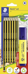 Staedtler Noris 120 Pack con 12 Lapices de Grafito Hexagonales HB + 1 Marcador Fluorescente Textsurfer Amarillo - Resistencia a la Rotura - Madera de Bosques Sostenibles