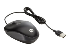 HP Travel Mouse Raton USB - 1000 DPI - DiseÃ±o Ultraligero y Supercompacto para Viaje - 2 Botones + Rueda de Desplazamiento - Ambidiestro - Color Negro