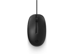 HP 125 Raton USB - Sensor Optico 1200 DPI - DiseÃ±o Ambidiestro Ergonomico - 3 Botones con Rueda de Desplazamiento - Color Negro