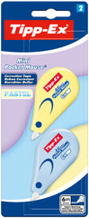 Tipp-Ex Mini Pocket Mouse Pastel Pack con 2 Cintas Correctoras 5mm x 6m - Resistente - Escritura Instantanea