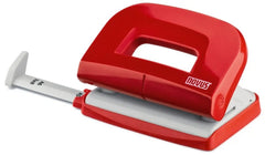 Novus E210 Perforadora PequeÃ±a de Papel - Hasta 10 Hojas - Guia de Posicionamiento - Punzones 5.5mm - Color Rojo