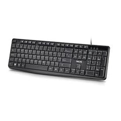 NGS Funky V4 Teclado USB - 12 Teclas Multimedia FN - Teclas de Membrana Silenciosas - Diseno Resistente a Salpicaduras con Tratamiento Antidesgaste - Patas Plegables para Inclinacion Ajustable - Cable 1.5m - Color Negro